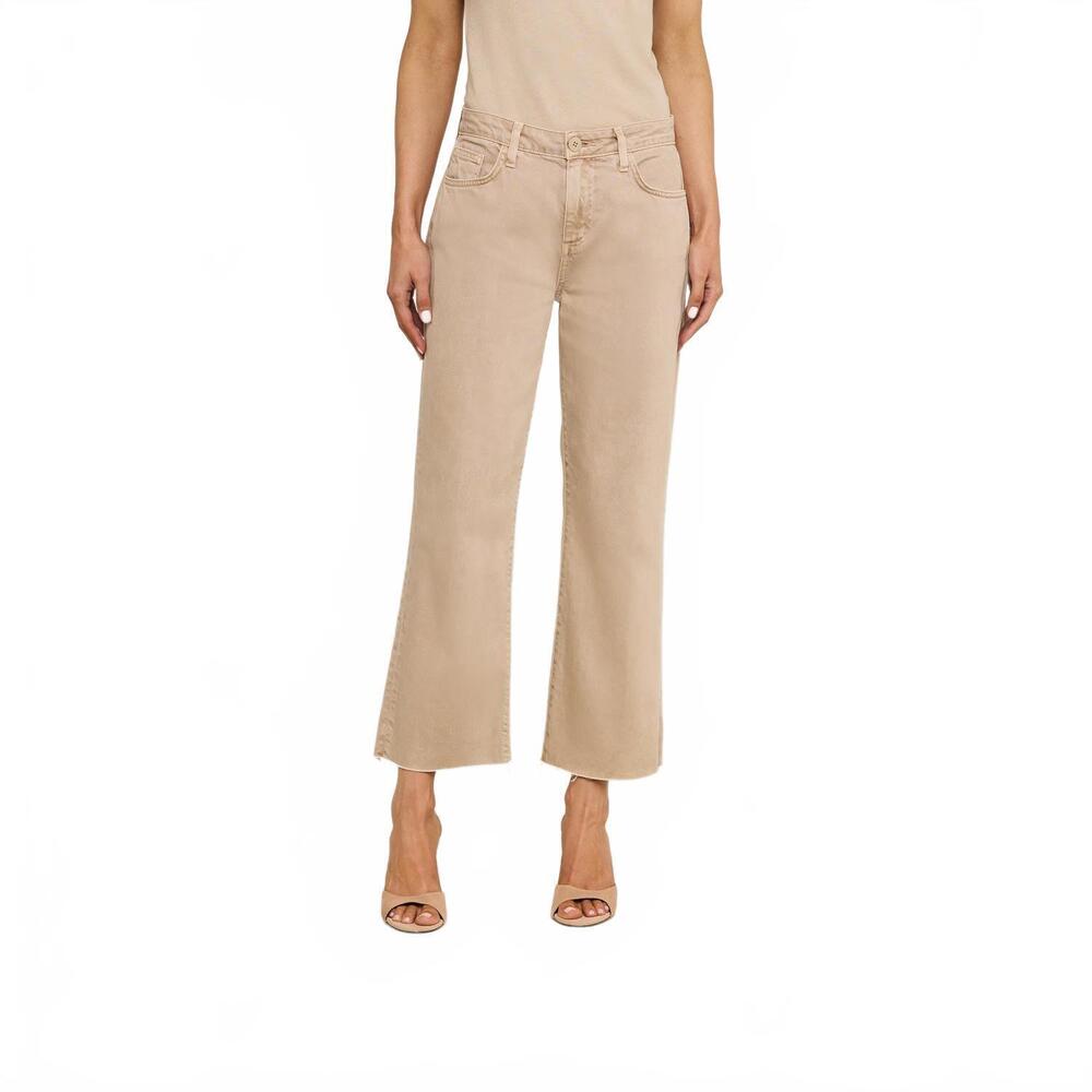 NEW L'AGENCE wanda crop wide leg jeans in biscuit